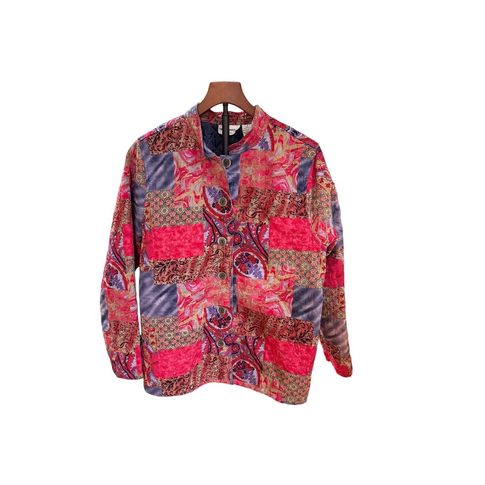 Vtg Breckenridge Art‎ 2 Wear Patchwork Quilted Jacket Paisley Floral Cotton 1X